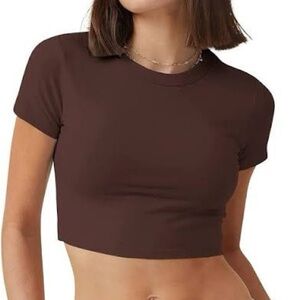 Brown Women's Crop Top